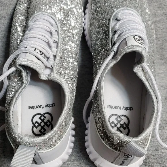 Women's gray silver Glitter shoes 6m daisy Fuentes jacklyn (sr) - Picture 7 of 8